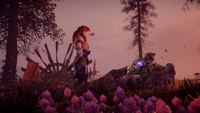 Aloy from Horizon Zero Dawn in a field