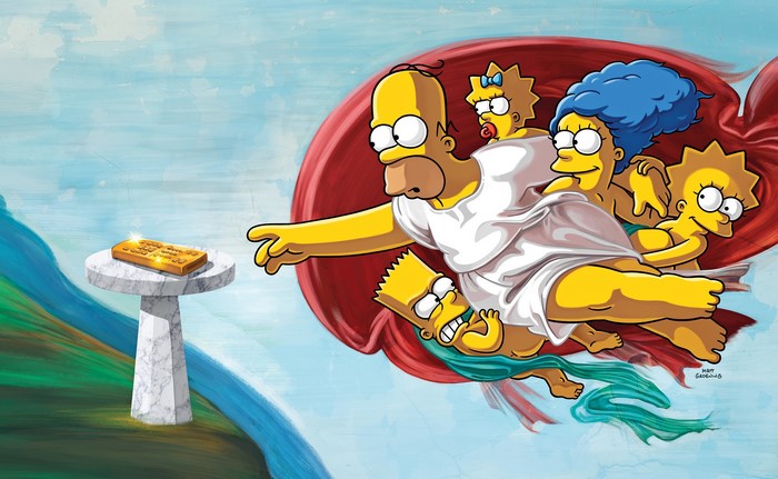 The Simpsons Parody of The Creation of Adam