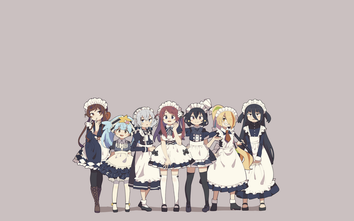 Zombieland Saga anime girls in maid outfits