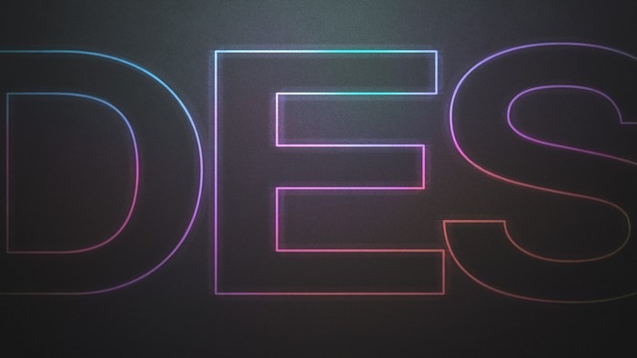 Digital art with neon letters