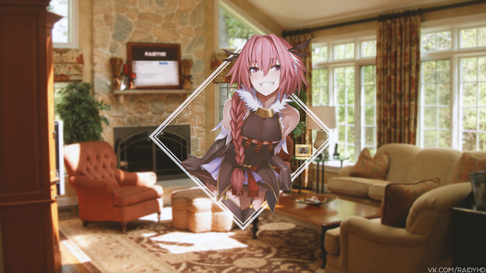Astolfo from Fate/Apocrypha in a living room