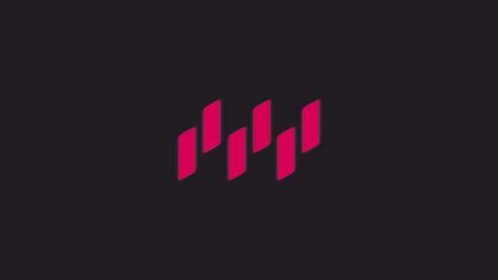 Minimalist abstract pink shapes on black background