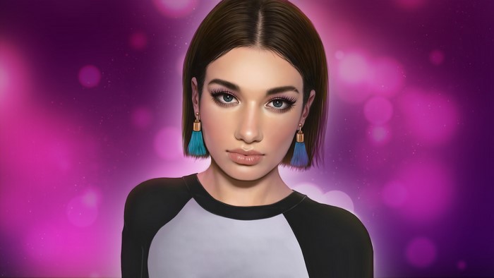 Dua Lipa digital art portrait