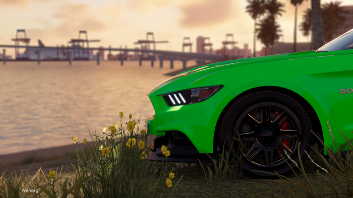 Green Ford Mustang 5.0 from The Crew 2