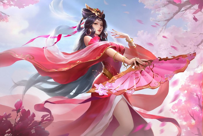 Fantasy Girl in Elegant Chinese Dress