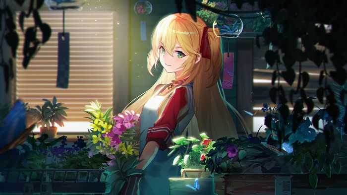 Admiral Hipper from Azur Lane with flowers