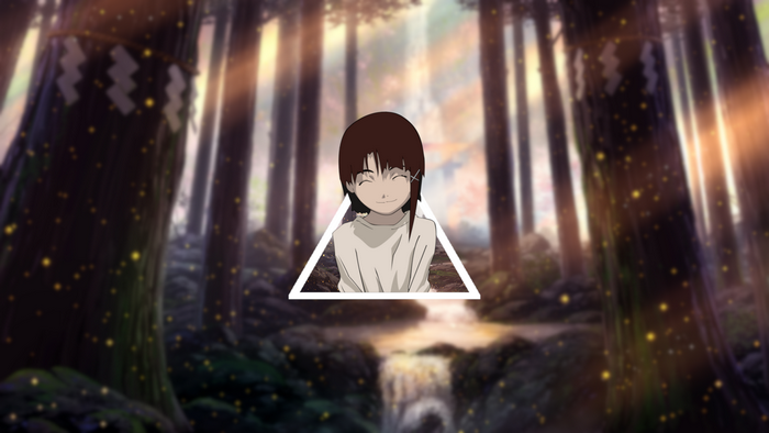 Lain Iwakura from Serial Experiments Lain in a forest