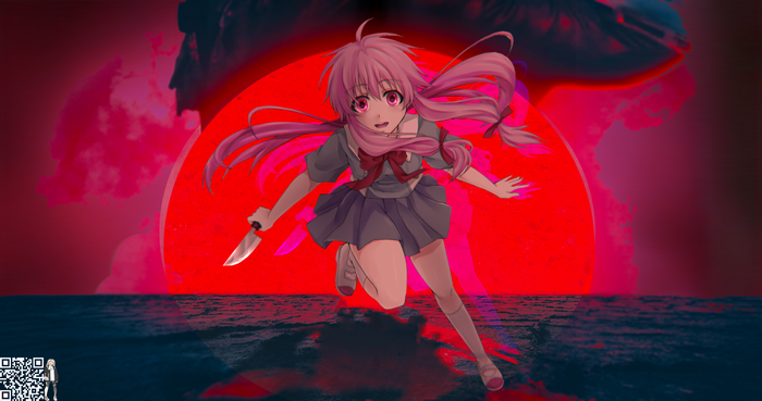 Gasai Yuno 4K Anime Girl with Knife