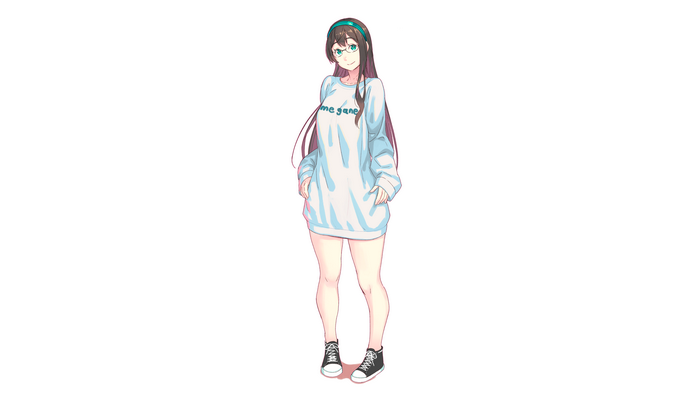 Ooyodo from Kantai Collection wearing a sweatshirt