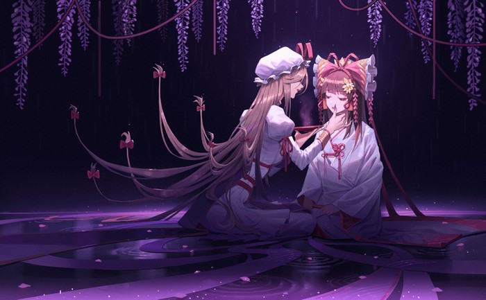 Yakumo Yukari and Hakurei Reimu from Touhou
