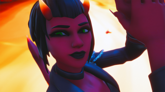 Fortnite Devil Girl with Green Eyes