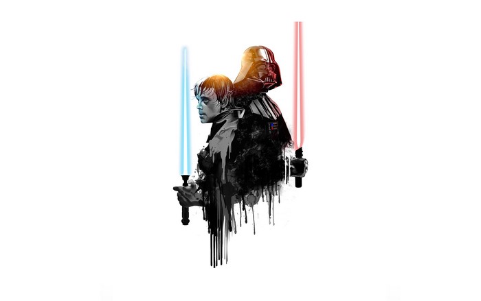 Luke Skywalker and Darth Vader from Star Wars artwork