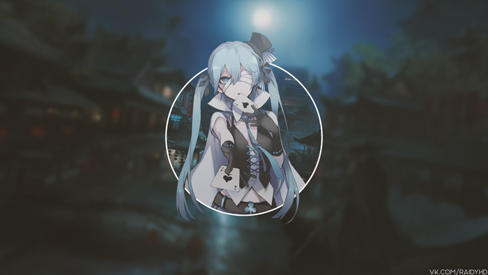 Hatsune Miku with Playing Cards