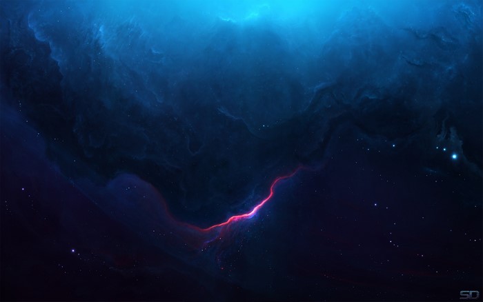 Digital art of a nebula in deep space
