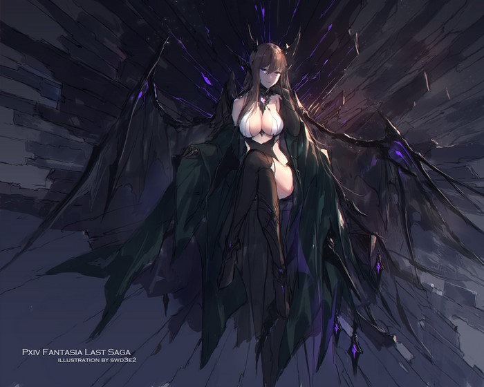 Woman with wings from Pixiv Fantasia Last Saga