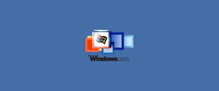 Microsoft Windows 2000 logo with overlapping squares
