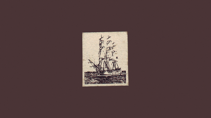 Old ship sailing on the sea