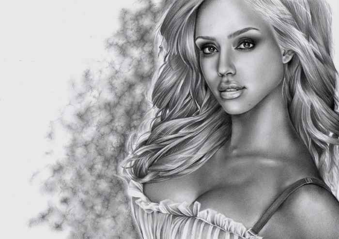 Jessica Alba fan art drawing