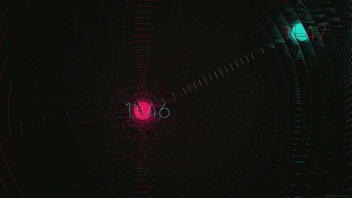 Abstract digital art with numbers 11:46 and 11:47