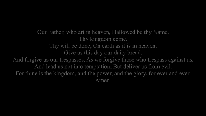 Our Father Prayer Typography