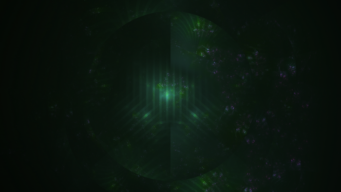 Abstract fractal art with green and purple elements