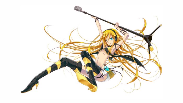Lily from Vocaloid with microphone