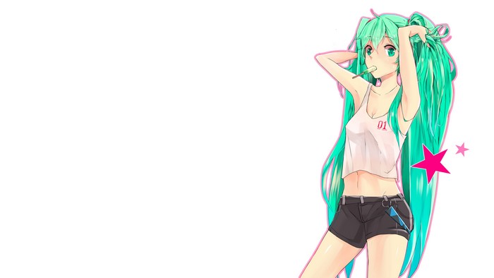Hatsune Miku from Vocaloid with green twintails