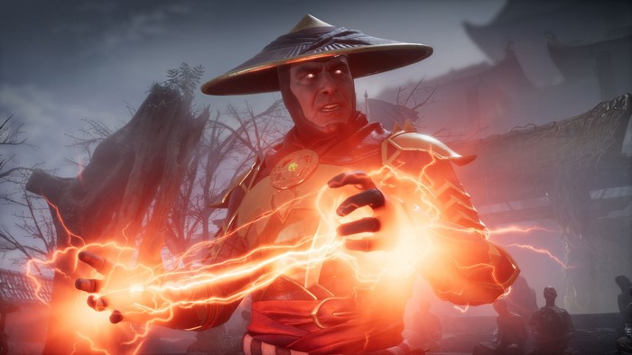 Raiden from Mortal Kombat 11 casting lightning