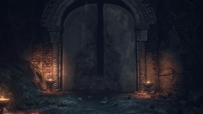 Dark Souls 3 entrance to a dark cave