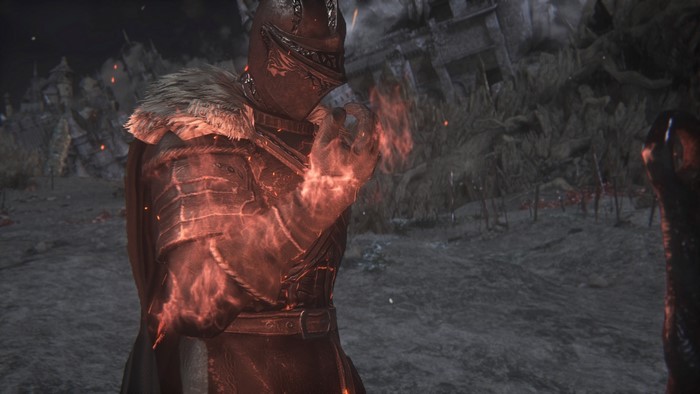 Dark Souls 3 Knight with fiery gauntlets