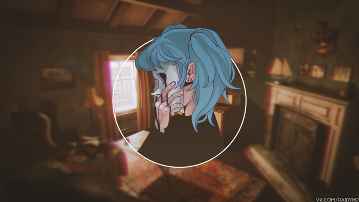 Anime character with blue hair and mask