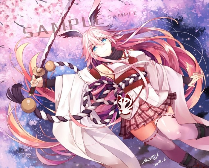 Anime girl with pink hair and sword from Honkai Impact