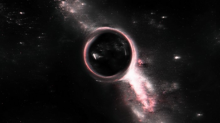 Black hole with accretion disk in space