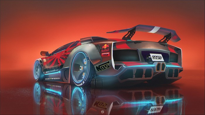 Concept car with Red Bull and NOS decals