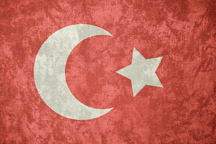 Flag of Turkey with Crescent Moon and Star