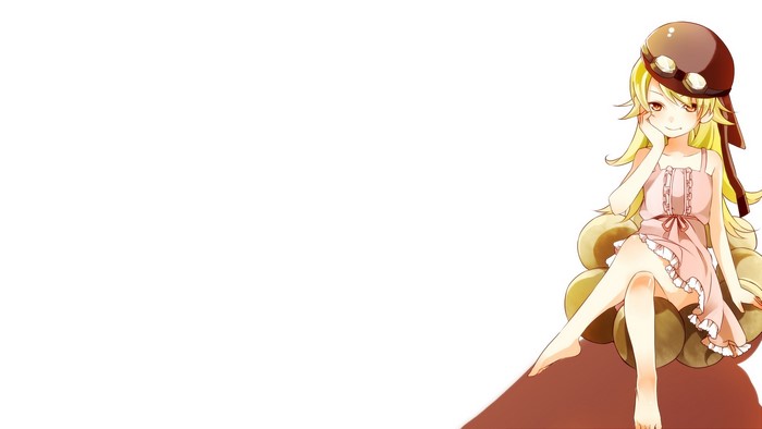 Oshino Shinobu from Monogatari Series sitting on donuts