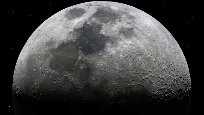 4K Moon photography with stars