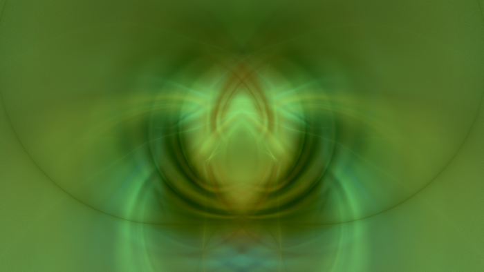 Abstract fractal digital art with green and brown shapes