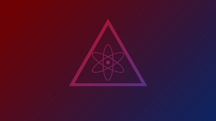 Abstract atom symbol inside a triangle