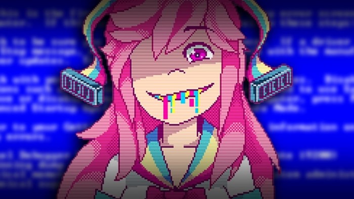 Anime girl with pink hair and headphones