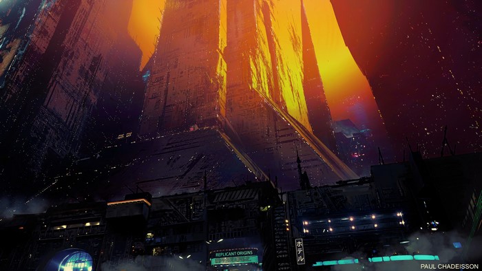 Futuristic Cityscape with Towering Structures