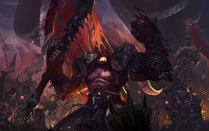 Garrosh Hellscream from World of Warcraft with army