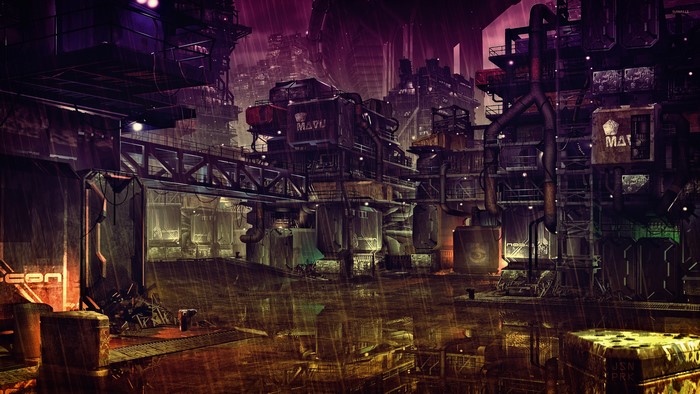 Futuristic Cyberpunk Cityscape Concept Art