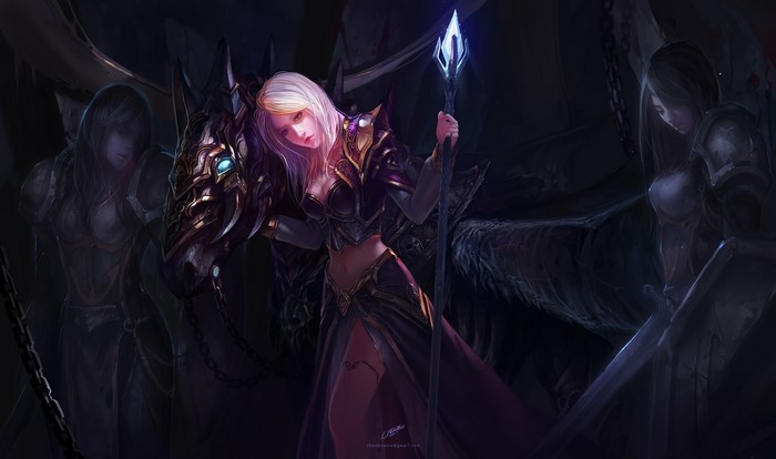 Jaina Proudmoore from World of Warcraft with a horse