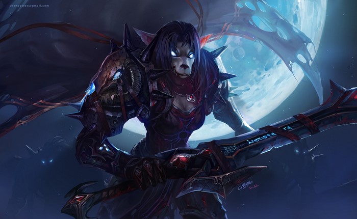 Female Worgen Warrior with Sword from World of Warcraft