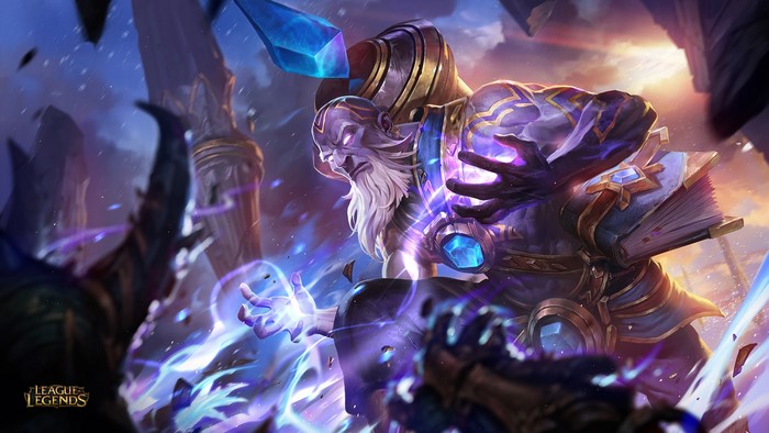 Ryze from League of Legends casting magic