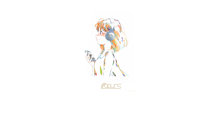 Girl with headphones listening to music