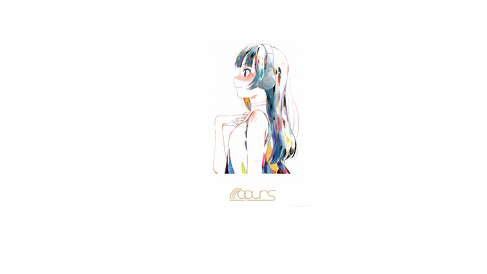 Anime girl with headphones and colorful hair
