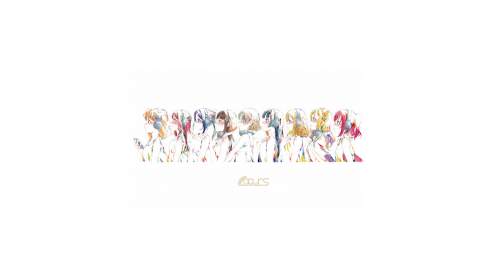 Anime girls with headphones in colorful watercolor style