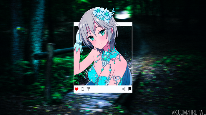Anime girl with flowers in hair